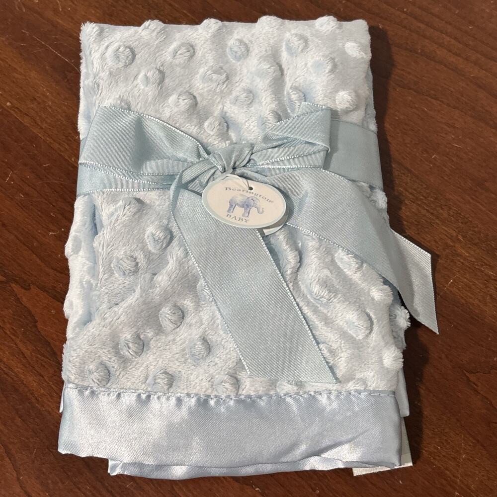 Bearington Baby Collection Plush Security Blankie Lovey pink Blue Dottie Satin